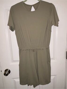 Libin Olive Green Short Sleeve Romper NWT